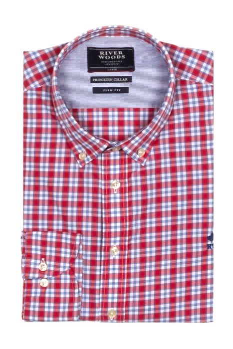 SLIM FIT PRINCETON SHIRT RED 1