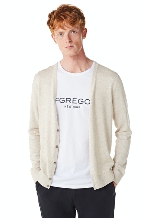 COTTON SILK BUTTON CARDIGAN SEASHELL 5