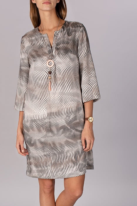 VNECK 3/4 SLVE DRESS MULTI I 2