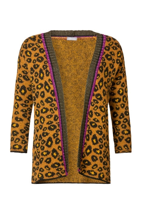 CARDIGAN LEOPARD WITH LUREX MUSTARD COMB. 1