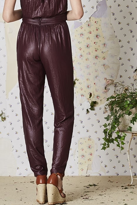 LAMINATED CHIFFON TROUSERS WITH LACE CIRUELA 3