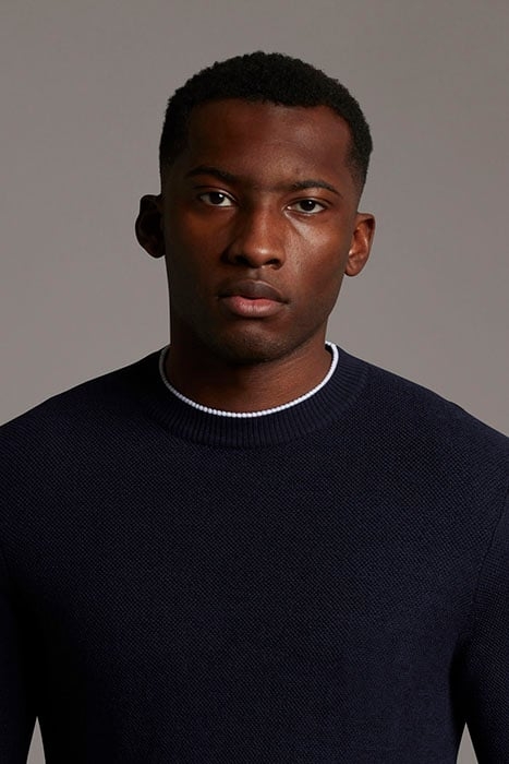 BLACK EAGLE TEXTURE KNIT CREW NECK DARK NAVY 4