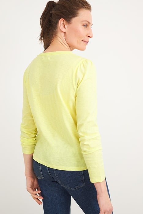 CROCHET POCKET TEE LIGHT YELLOW 4