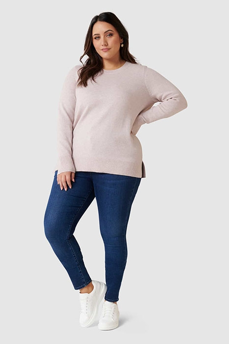 IVETTE CREW NECK CURVE JUMPER BLUSH 5