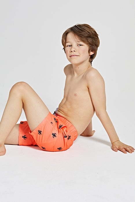 BOYS SWIMSHORT SHIWI ROBOT NEON ORANGE 6