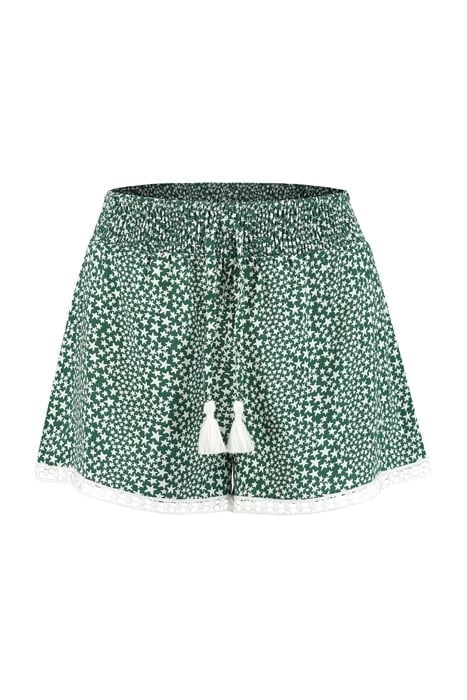 LADIES TUVALU WOVEN SHORT HUNTER GREEN 1