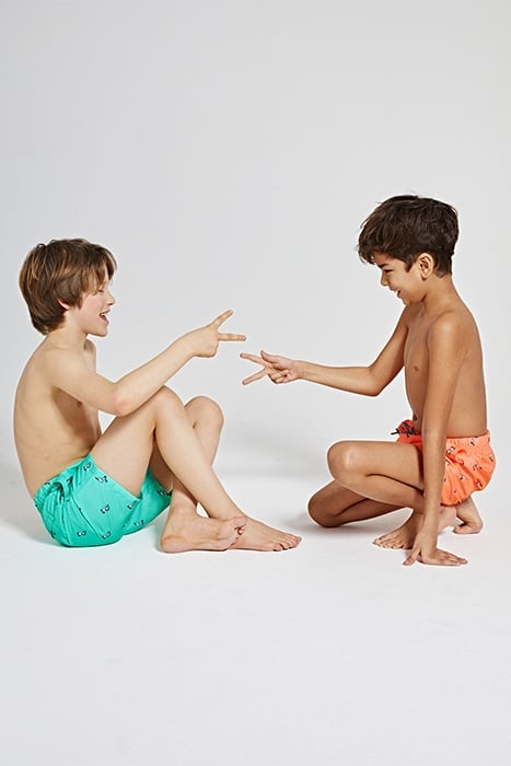 BOYS SWIMSHORT SNOOPY HAPPY SKATER NEON ORANGE 6