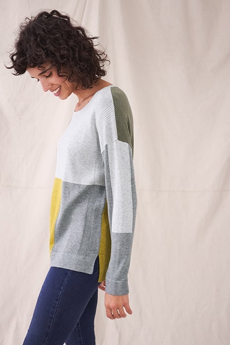 OLIVIA COLOURBLOCK JUMPER GREEN MULTI 4