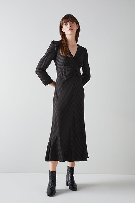 GABRIELLE MIDI DRESS BLACK 1