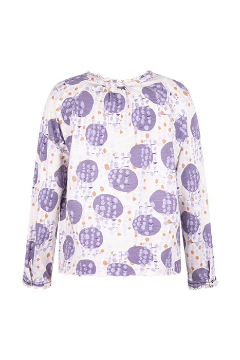 PENELOPE FRILL NECK JERSEY TOP PURPLE MULTI 2