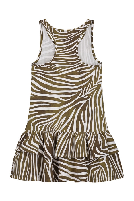 GIRLS SAMOA DRESS ZANZIBAR ZEBRA PALMTREE GREEN 2