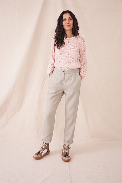 MADDIE LINEN TROUSER  GREY 2