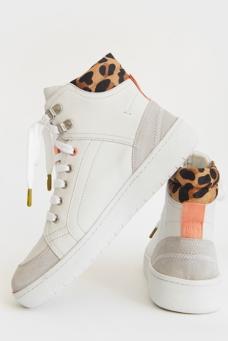 LEATHER HIGH TOP TRAINER WHITE 4