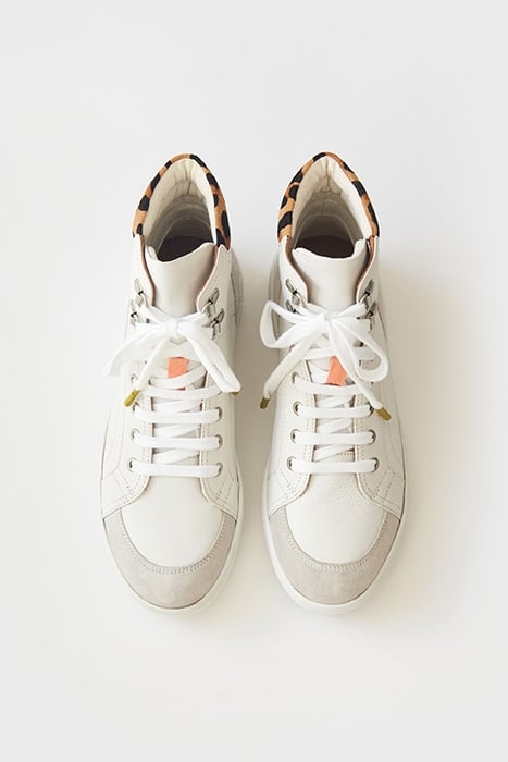 LEATHER HIGH TOP TRAINER WHITE 3