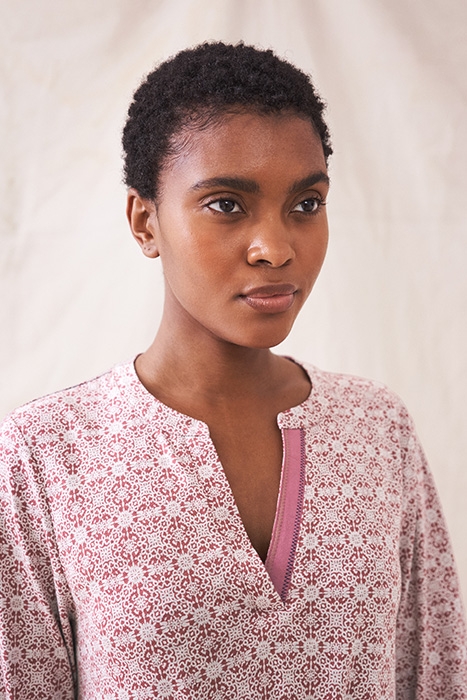 HALLIE JERSEY TUNIC PLUM MULTI 4