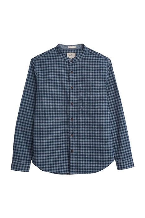 GORSE GRANDAD SLIM CHECK SHIRT DARK NAVY 1