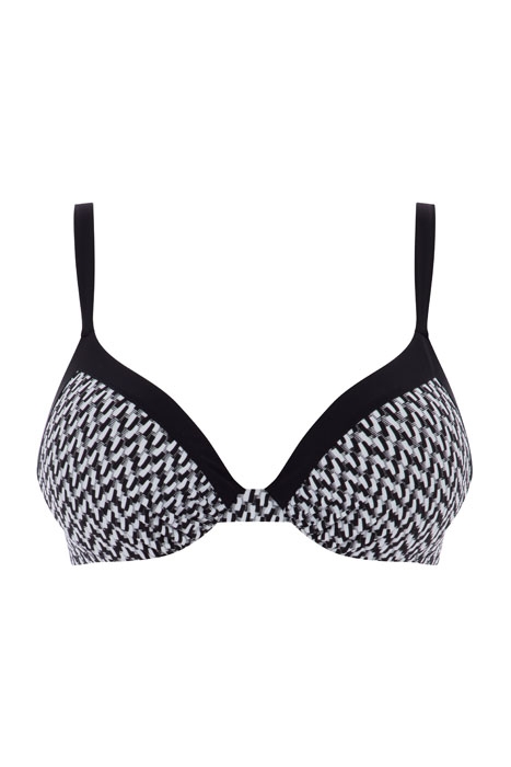 SW BRA TSHIRT PLUNGE BLACK / WHITE 1