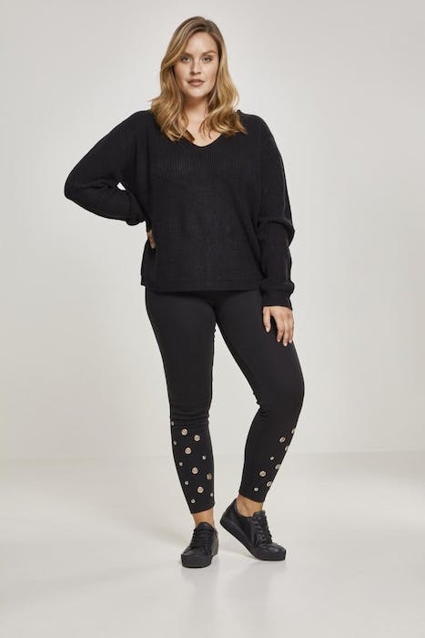 LADIES EYELET LEGGINGS BLACK 4