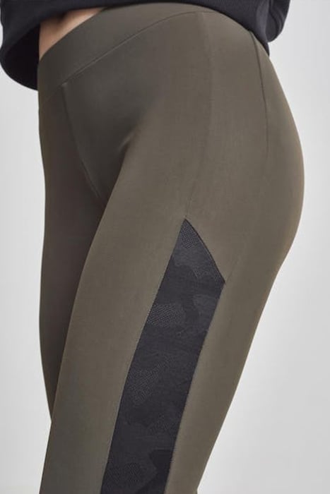 LADIES JACQUARD CAMO STRIPED LEGGINGS DARKOLIVE/BLACKCAMO 8