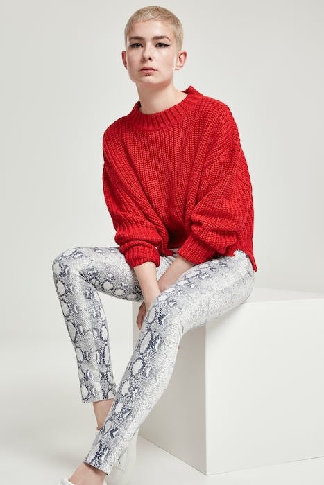 LADIES ANIMAL STRETCH TWILL SKINNY PANTS OFFWHITE SNAKE 7