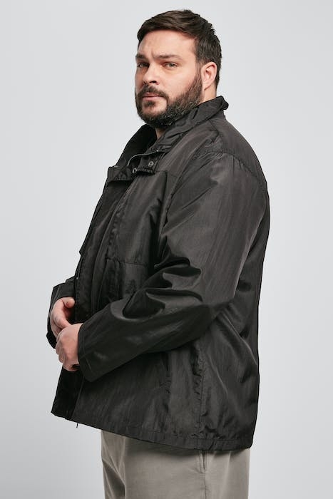 DOUBLE POCKET NYLON CREPE JACKET BLACK 6