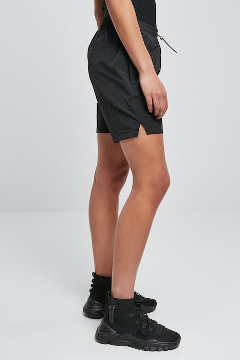 LADIES CRINKLE NYLON SHORTS BLACK 5