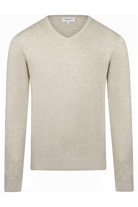 V-NECK COTTON/NYLON/MERINO WHITE PEPPER 1