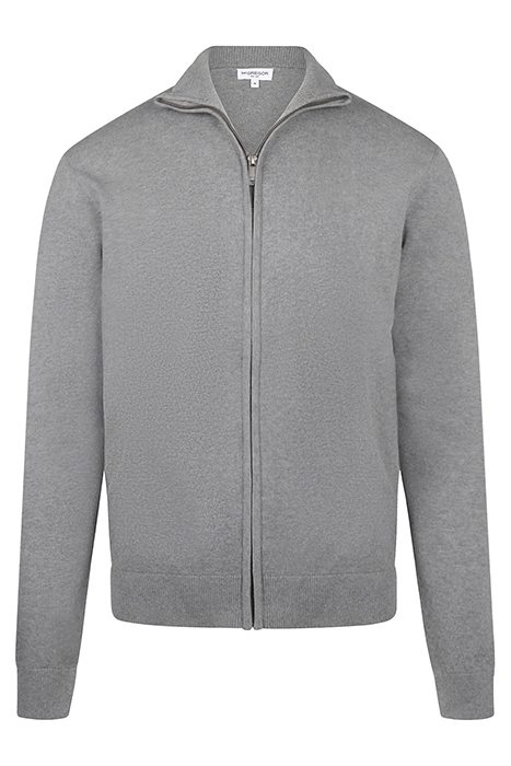 ZIP THRU COTTON/NYLON/MERINO MEDIUM HTR GREY 1