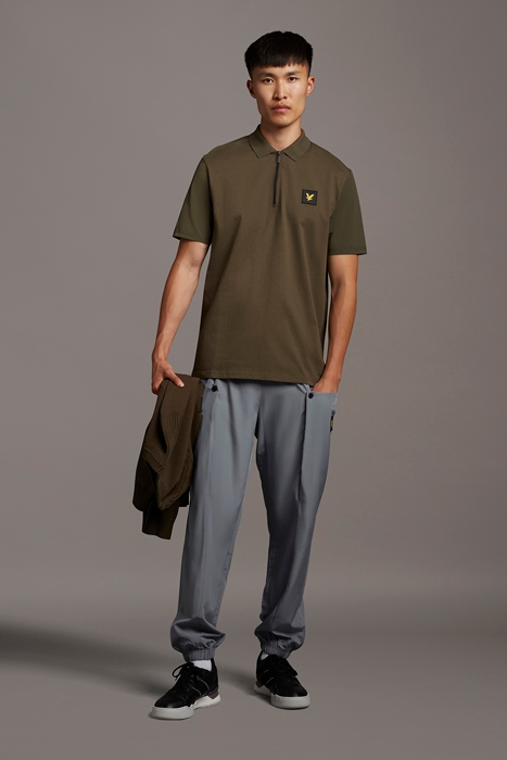CONTRAST SLEEVE POLO SHIRT OLIVE 3