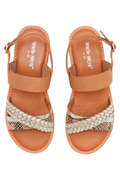 CRAFT LEATHER MINI WEDGE SILVER TONE METALLIC 3