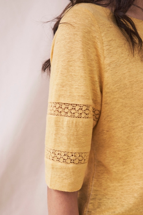 ROBIN LINEN JERSEY TOP MID YELLOW 4