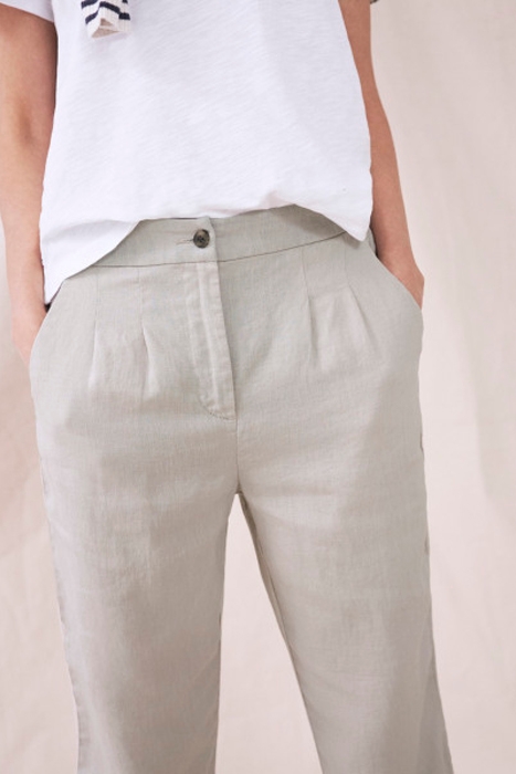 MADDIE 7/8 LINEN TROUSER  GREY 2