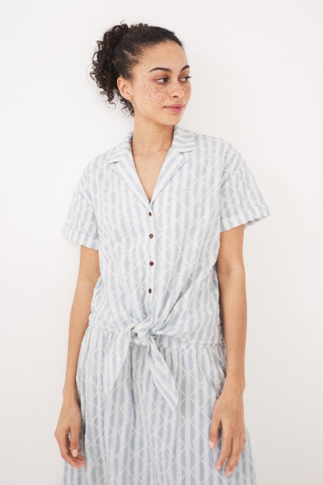 CLAUDIA EMBROIDERED SHIRT IVORY MULTI 2