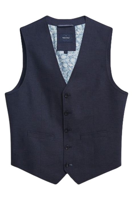 ABBOTT LINEN WAISTCOAT FR NAVY 1