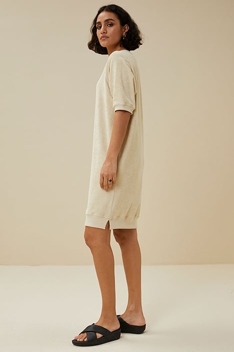 NEVA SLUB DRESS CHALK 3