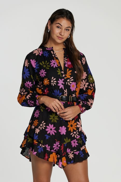 LADIES ROUEN DRESS RETRO FLOWER 2