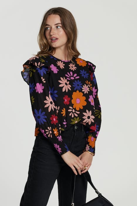 LADIES SAN MARINO BLOUSE RETRO FLOWER 1