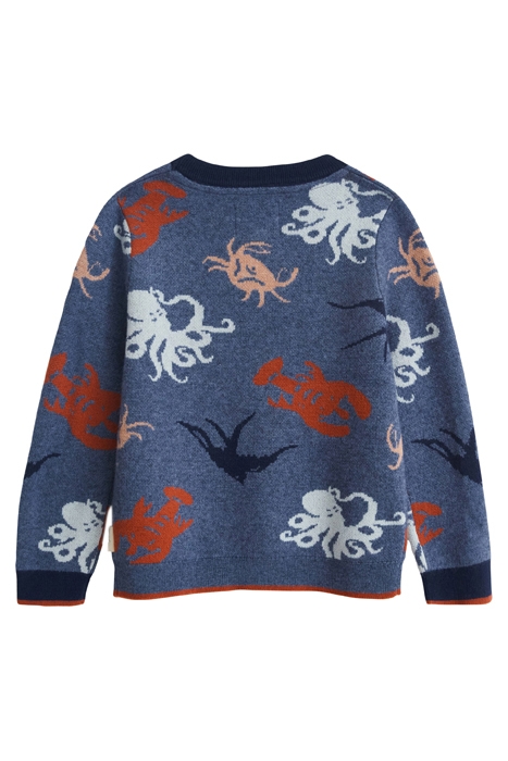 CRAB JACQUARD JUMPER BLUE MULTI 2