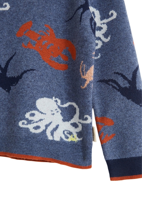 CRAB JACQUARD JUMPER BLUE MULTI 3