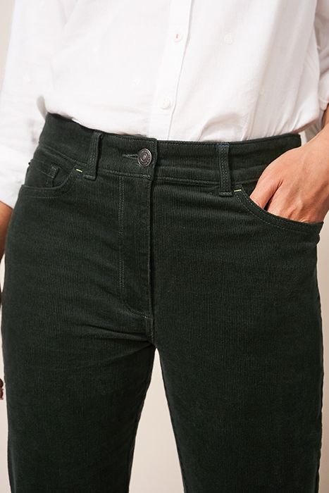 BROOKE STRAIGHT CORD TROUSER DARK GREEN 4
