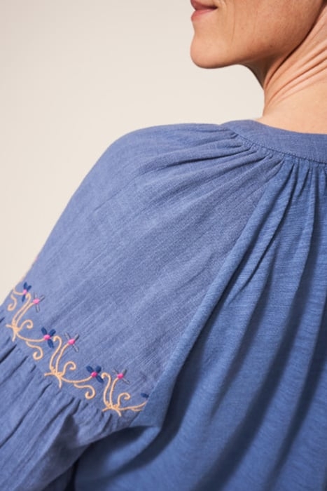 DREAMER EMBROIDERED TOP BLUE 3
