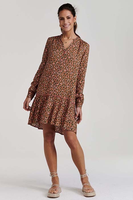 LADIES TUVALU DRESS TROPICAL TIGER STRAWBERRY PINK 4