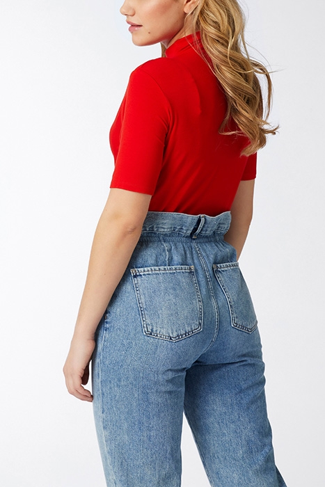 ECOVERO FUNNEL NECK - T-SHIRT SCARLET RED 3