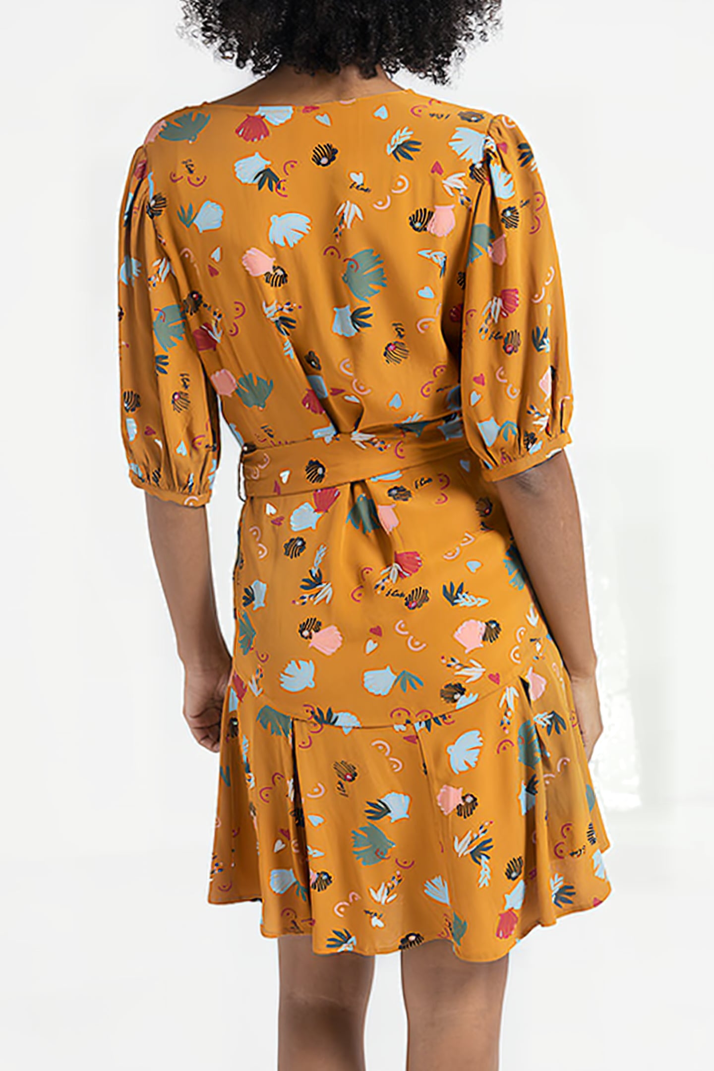 LARCH FUN PRINT WRAP DRESS PLAYFUL MADRID 3