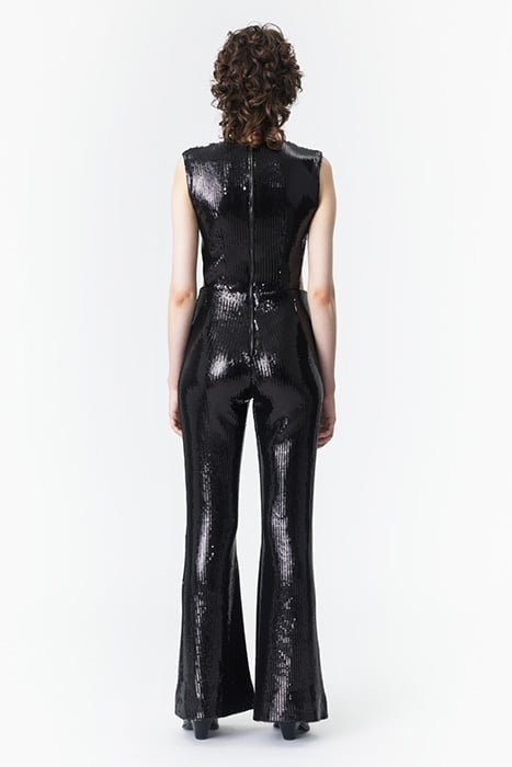 WOMEN‘S SEQUIN CUT-OUT OVERALL BLACK 2