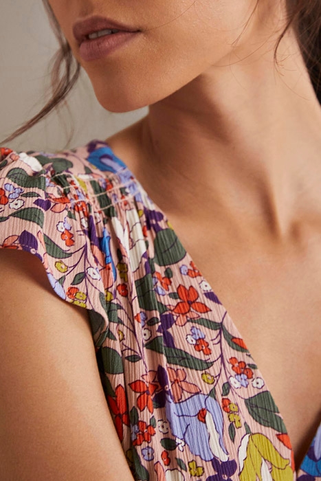 GRACE FLUTTER SLEEVE DRESS PNK 6