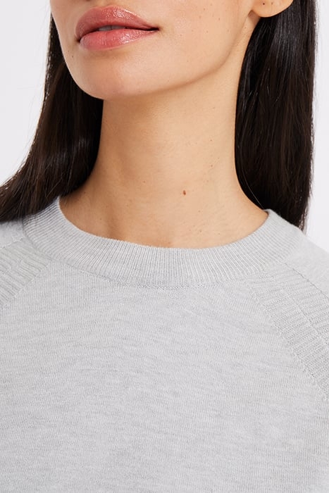 SUPERSOFT DOUBLE RAGLAN CREW LGT GREY MEL 5