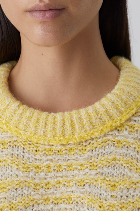 CREWNECK PATTERN KNITS SOFT YELLOW 4