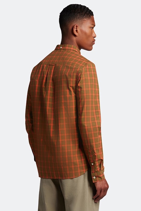 CHECK POPLIN SHIRT VICTORY ORANGE/OLIVE 2