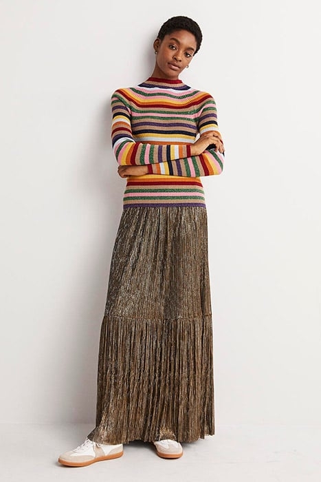 METALLIC PARTY MAXI SKIRT MUL 3